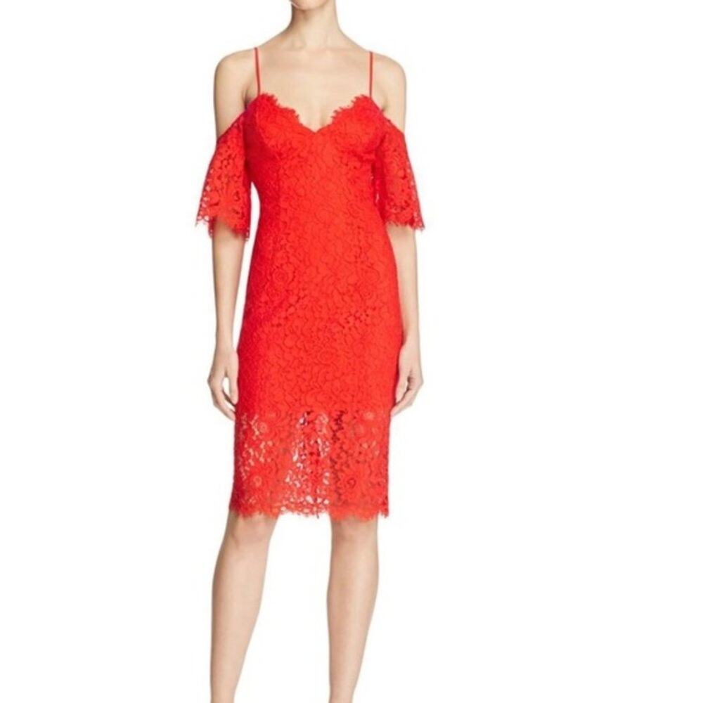 Bardot Karlie cold shoulder lace dress